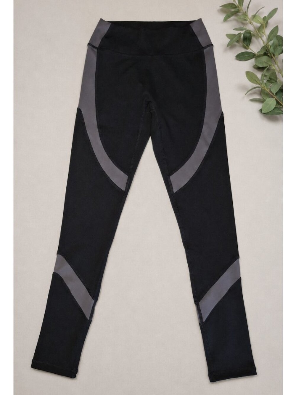 Nasty Fit Athletic Leggings Colorblock Black Gray | Size: XS